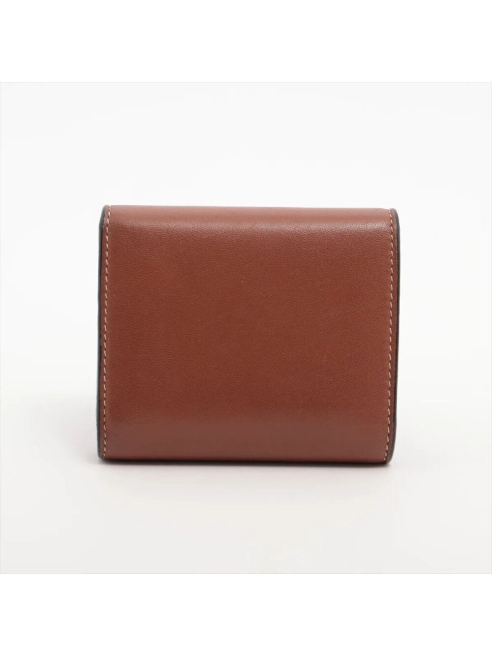 Celine Triomphe Small Flap Wallet Leather Trifold Brown Gold - Picture 2 of 8